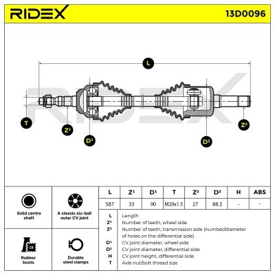 Drive Shaft RIDEX 13D0096 13D0096 - photo 6