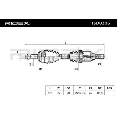 Drive Shaft RIDEX 13D0306 13D0306 - photo 4