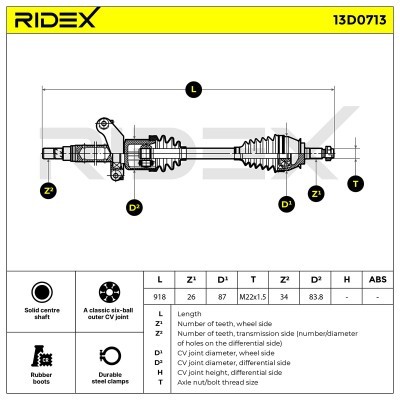 Drive Shaft RIDEX 13D0713 13D0713 - photo 6
