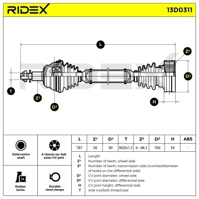 Drive Shaft RIDEX 13D0311 13D0311 - photo 6