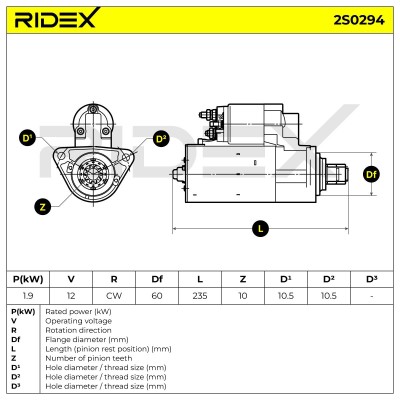 Starter RIDEX 2S0294 2S0294 - photo 7