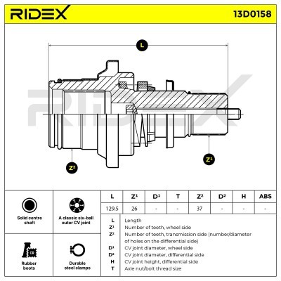 Drive Shaft RIDEX 13D0158 13D0158 - photo 4