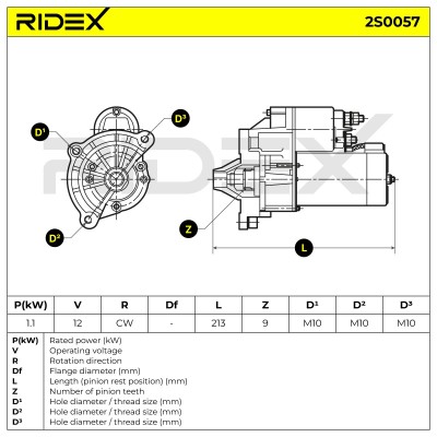 Starter RIDEX 2S0057 2S0057 - photo 7