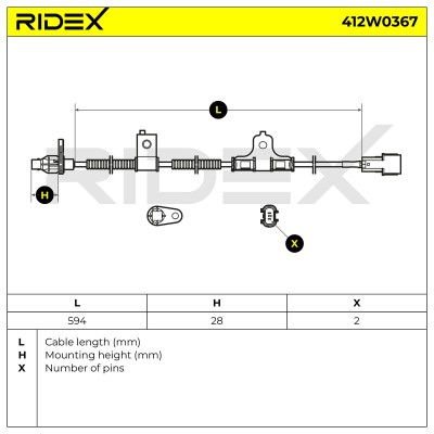ABS Sensor RIDEX 412W0367 412W0367 - photo 5