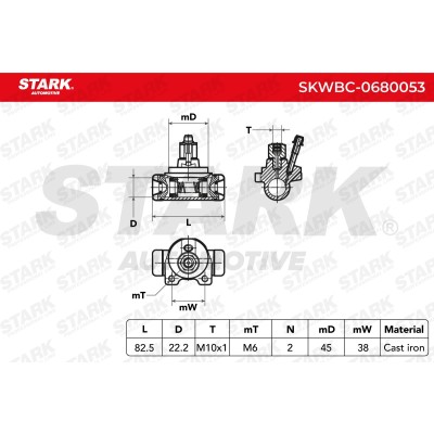 Wheel Brake Cylinder Stark SKWBC-0680053 SKWBC-0680053 - photo 5