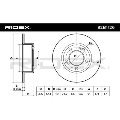 Brake Disc RIDEX 82B1126 82B1126 - photo 3