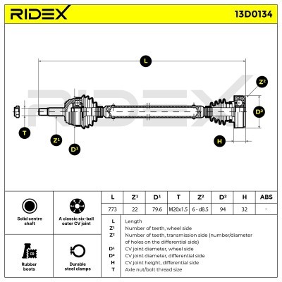 Drive Shaft RIDEX 13D0134 13D0134 - photo 8