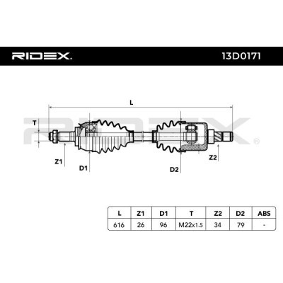 Drive Shaft RIDEX 13D0171 13D0171 - photo 3