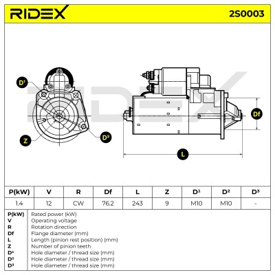 Starter RIDEX 2S0003 2S0003 - photo 6