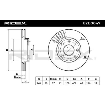 Brake Disc RIDEX 82B0047 82B0047 - photo 4
