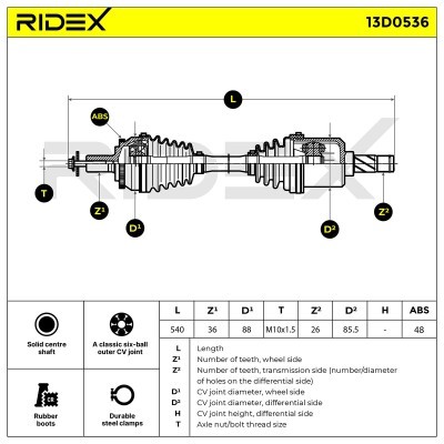 Drive Shaft RIDEX 13D0536 13D0536 - photo 7