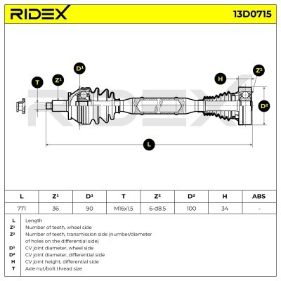 Drive Shaft RIDEX 13D0715 13D0715 - photo 8