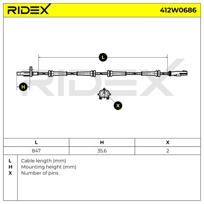 ABS Sensor RIDEX 412W0686 412W0686 - photo 6