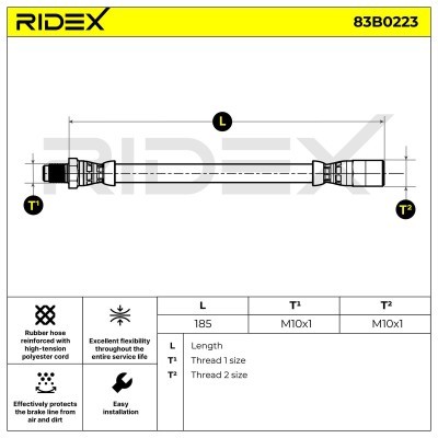 Brake Hose RIDEX 83B0223 83B0223 - photo 1