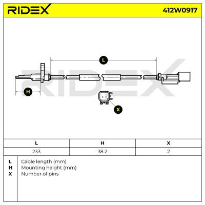 ABS Sensor RIDEX 412W0917 412W0917 - photo 7