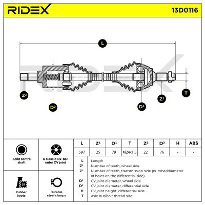 Drive Shaft RIDEX 13D0116 13D0116 - photo 7