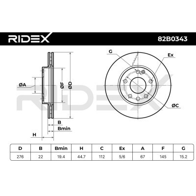 Brake Disc RIDEX 82B0343 82B0343 - photo 3