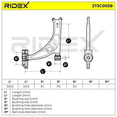 Control Arm RIDEX 273C0058 273C0058 - photo 7