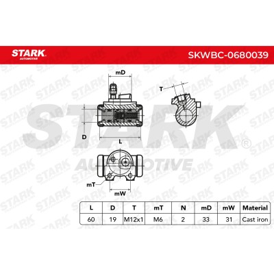 Wheel Brake Cylinder Stark SKWBC-0680039 SKWBC-0680039 - photo 7