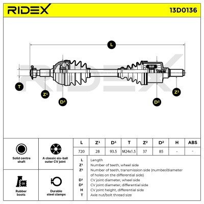 Drive Shaft RIDEX 13D0136 13D0136 - photo 5