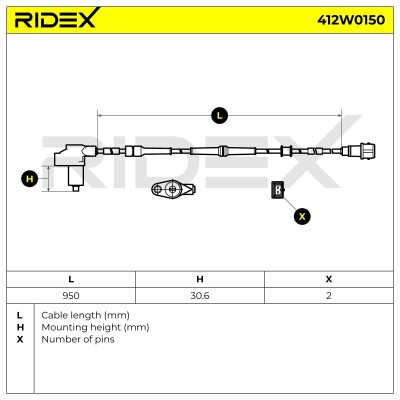 ABS Sensor RIDEX 412W0150 412W0150 - photo 7