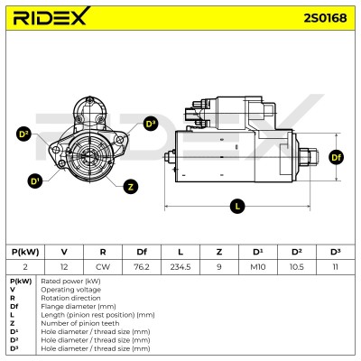 Starter RIDEX 2S0168 2S0168 - photo 7