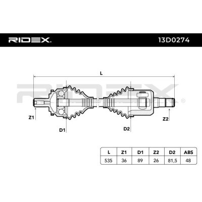 Drive Shaft RIDEX 13D0274 13D0274 - photo 7