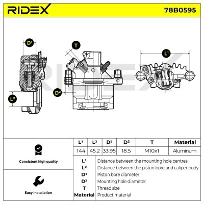 Brake Caliper RIDEX 78B0595 78B0595 - photo 7