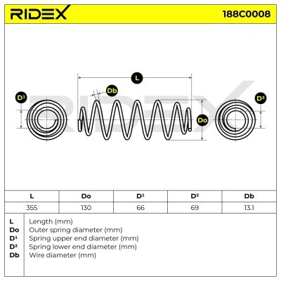 Suspension Spring RIDEX 188C0008 188C0008 - photo 4
