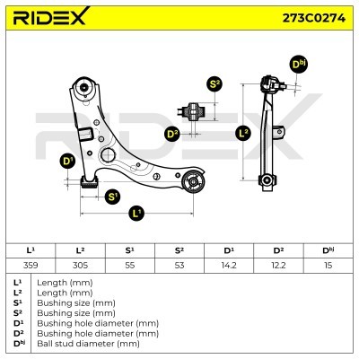 Control Arm RIDEX 273C0274 273C0274 - photo 7