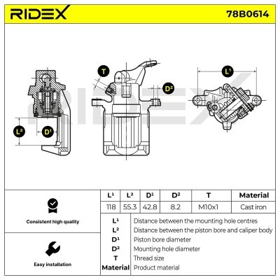 Brake Caliper RIDEX 78B0614 78B0614 - photo 6