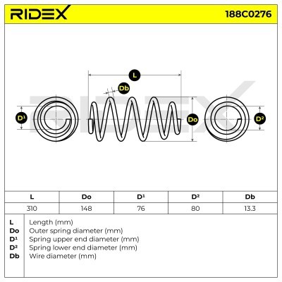 Suspension Spring RIDEX 188C0276 188C0276 - photo 5