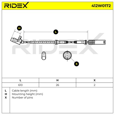 ABS Sensor RIDEX 412W0172 412W0172 - photo 6