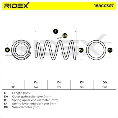 Suspension Spring RIDEX 188C0367 188C0367 - photo 4