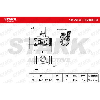 Wheel Brake Cylinder Stark SKWBC-0680081 SKWBC-0680081 - photo 6