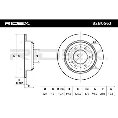 Brake Disc RIDEX 82B0563 82B0563 - photo 3