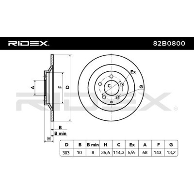 Brake Disc RIDEX 82B0800 82B0800 - photo 3