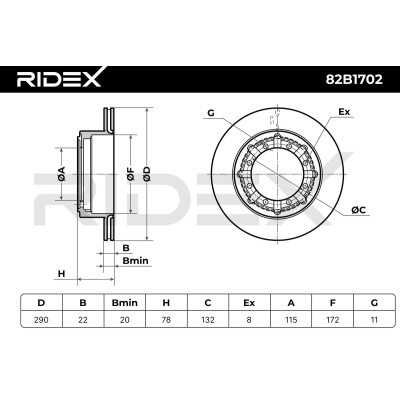 Brake Disc RIDEX 82B1702 82B1702 - photo 7