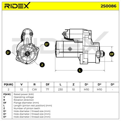 Starter RIDEX 2S0086 2S0086 - photo 5