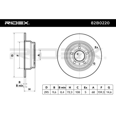 Brake Disc RIDEX 82B0220 82B0220 - photo 3