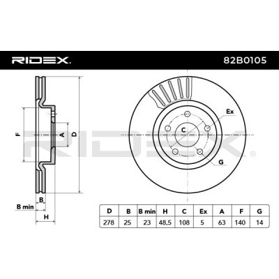 Brake Disc RIDEX 82B0105 82B0105 - photo 5