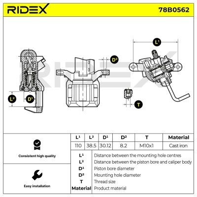 Brake Caliper RIDEX 78B0562 78B0562 - photo 5