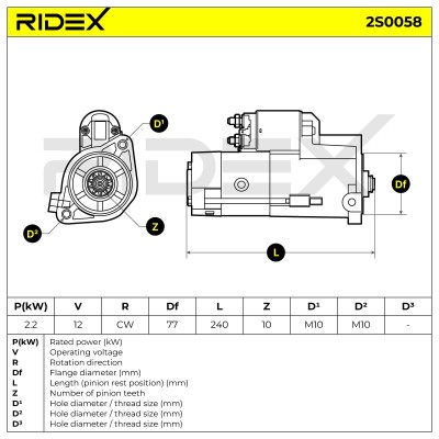 Starter RIDEX 2S0058 2S0058 - photo 7