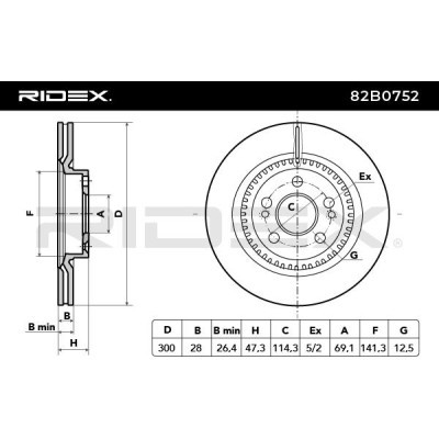 Brake Disc RIDEX 82B0752 82B0752 - photo 6