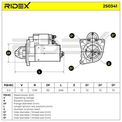 Starter RIDEX 2S0341 2S0341 - photo 6