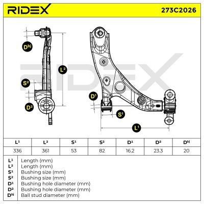 Control Arm RIDEX 273C2026 273C2026 - photo 8