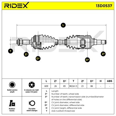 Drive Shaft RIDEX 13D0537 13D0537 - photo 7