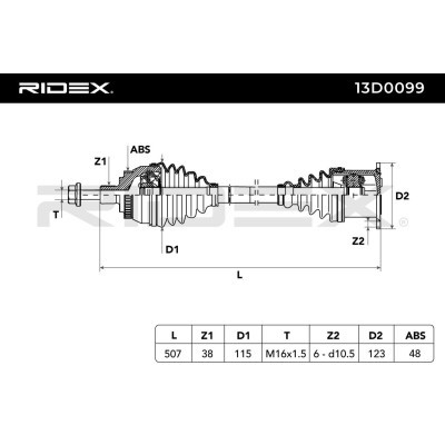 Drive Shaft RIDEX 13D0099 13D0099 - photo 6