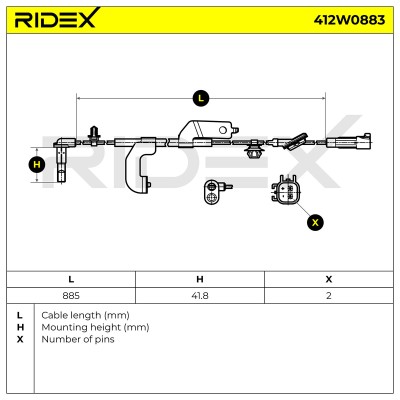 ABS Sensor RIDEX 412W0883 412W0883 - photo 5