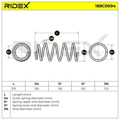 Suspension Spring RIDEX 188C0094 188C0094 - photo 4